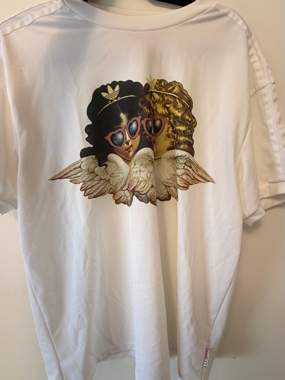 Adidas x fiorucci White Graphic Angel Tee